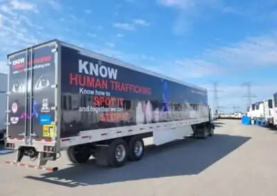 53ft transport trailer wrapped for Know Human Trafficking awareness campaign